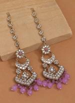     Purple Party Wear Crystal Earrings 